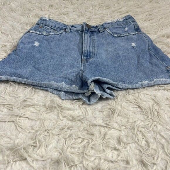 River Island Womens Raw Hem Distressed Denim Short Shorts Light Blue Size US 8 - Picture 9 of 9